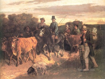  Gustav Obras - Los campesinos de Flagey que regresan de la feria Ornans Realismo pintor realista Gustave Courbet